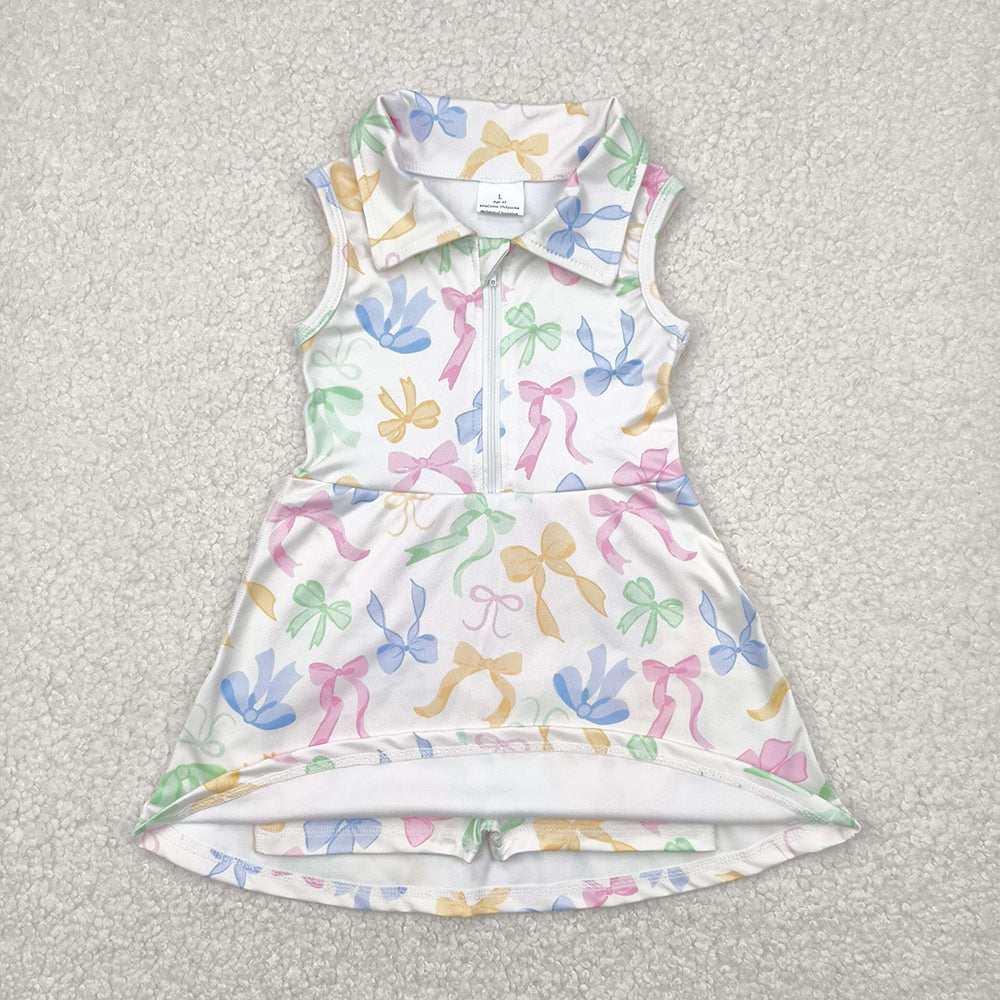 Baby Girls Colorful Bows Yoga Active Wear Skort Knee Length Dresses