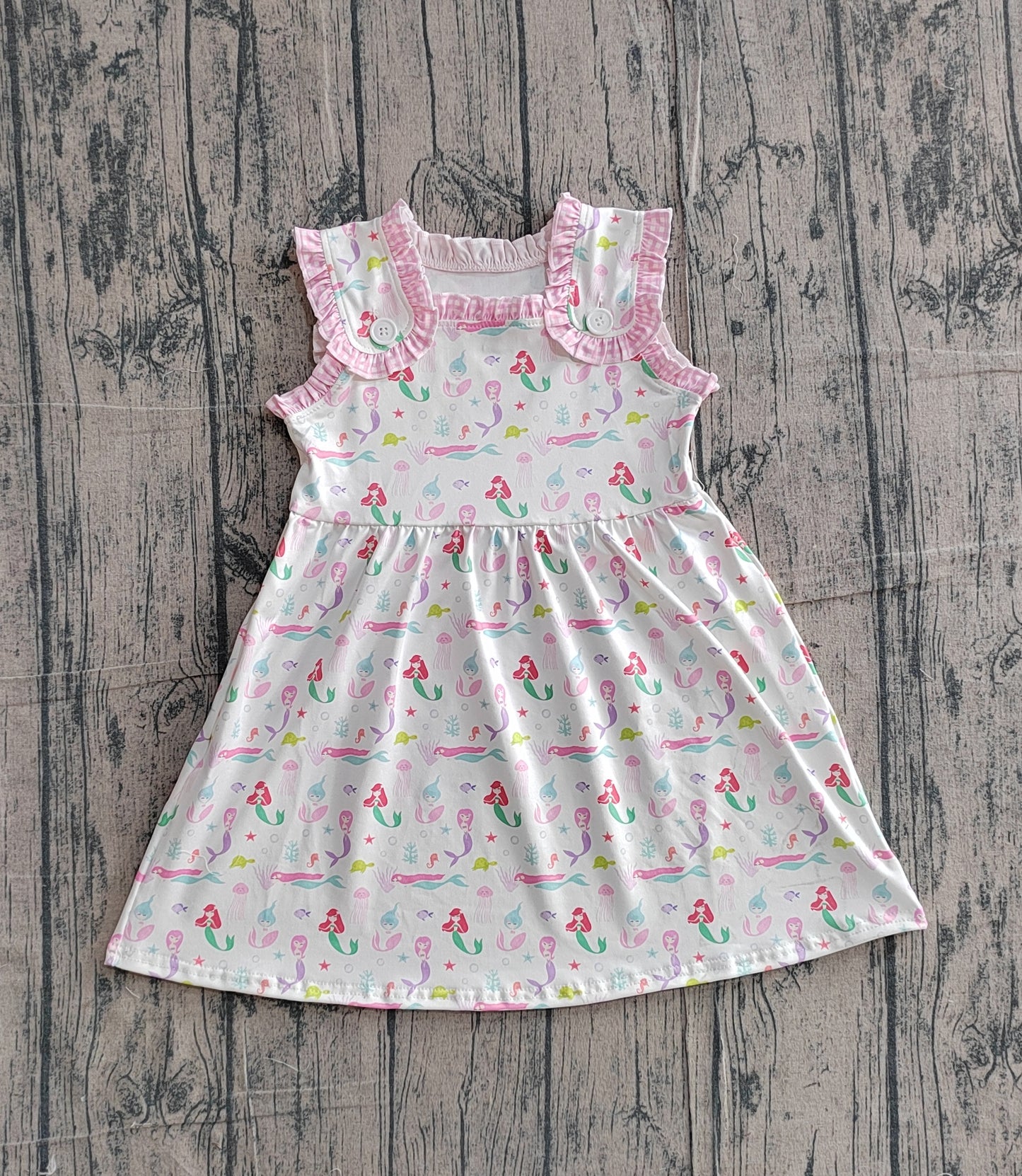 Baby Girls Mermaid Sea World Sleeveless Knee Length Dresses