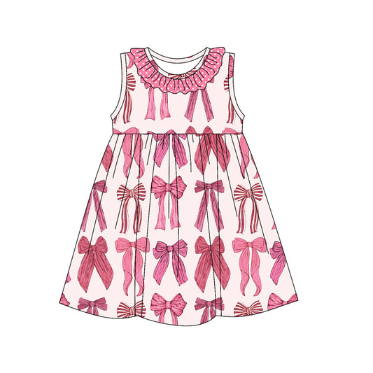Baby Girls Pink Coquette Bow Knee Length Dresses preorder