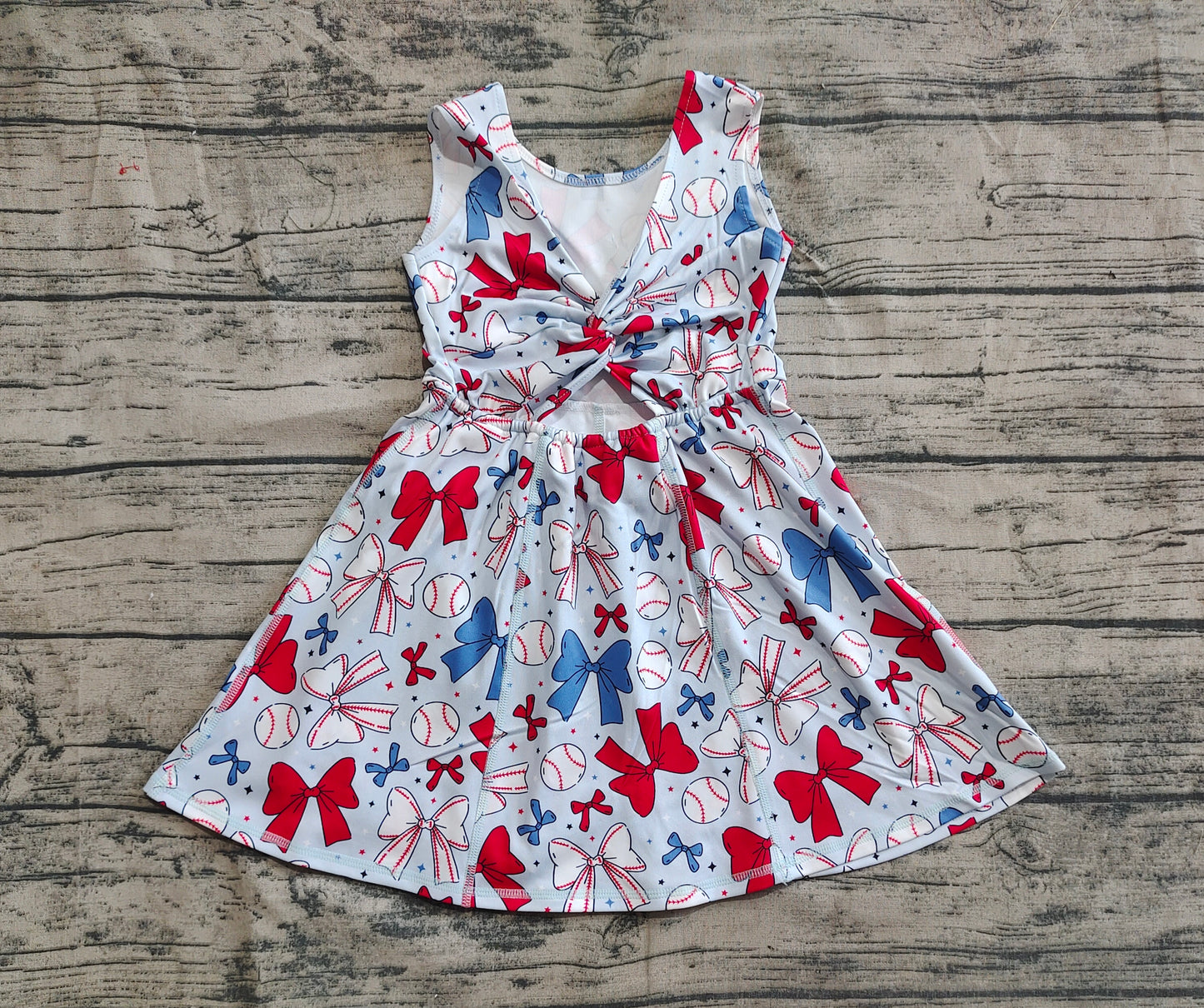 Baby Girls Baseball 4th Of July Yoga Active Wear Skort Knee Length Dresses