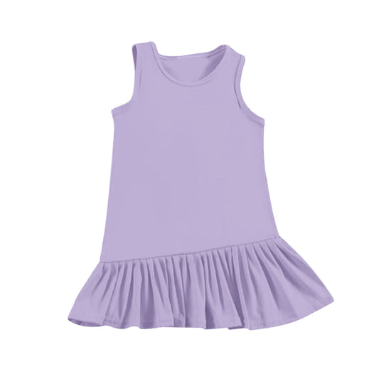 Baby Girls Lavender Sleeveless Yoga Ruffle Knee Length Dresses Preorder