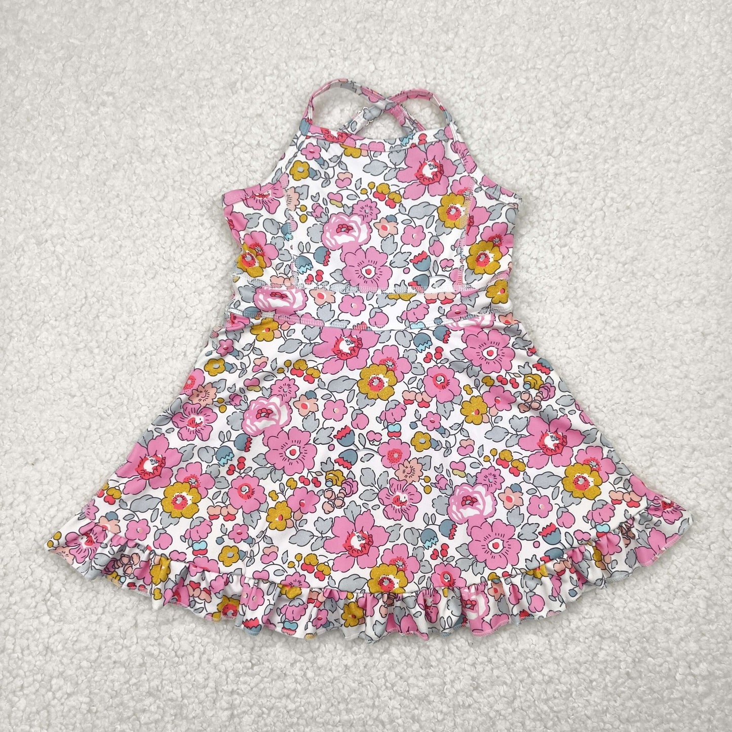 Sibling Baby Girls Straps Sports Wear Yoga Athletic Knee Length Dresses