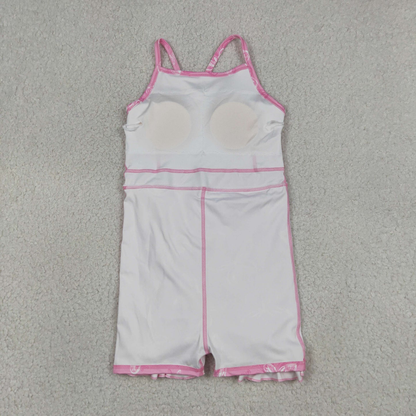 Baby Girls Pink Strap Butterfly Flowers Yoga Active Short Ruffle Knee Length Dresses
