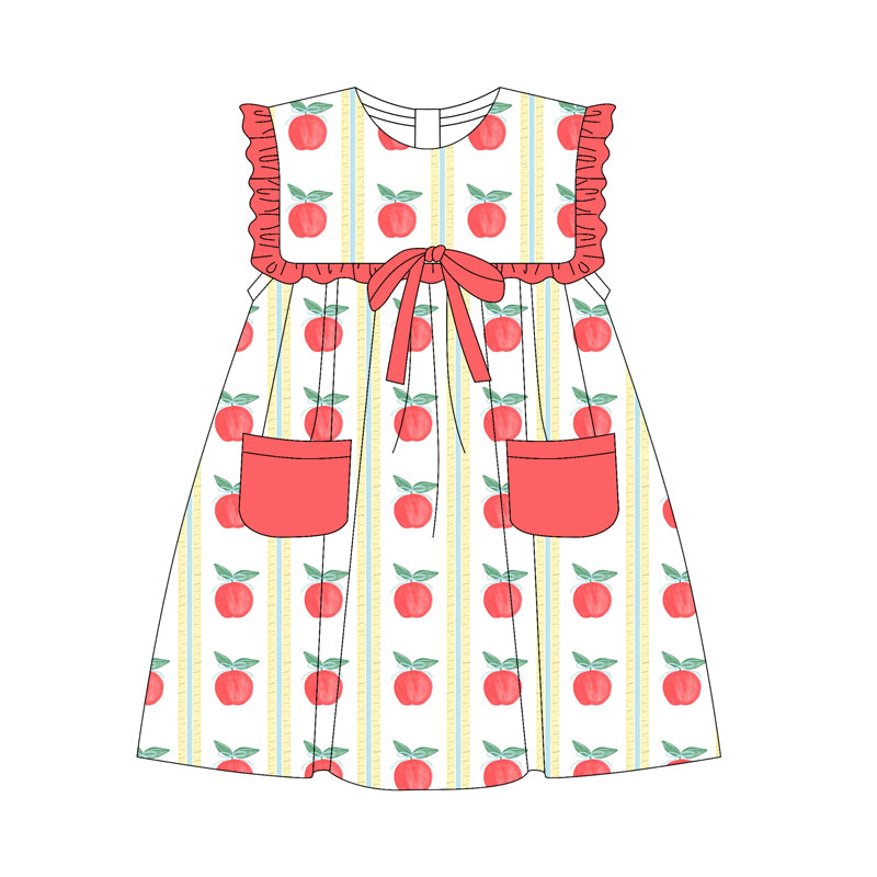 Baby Girls Peaches Pockets Knee Length Dresses Preorder