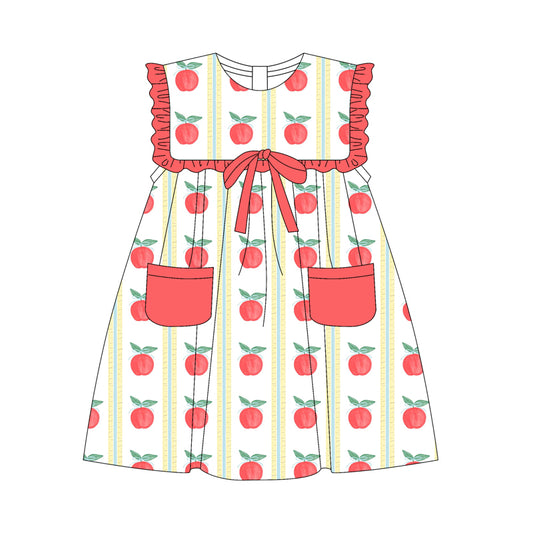 Baby Girls Peaches Pockets Knee Length Dresses Preorder