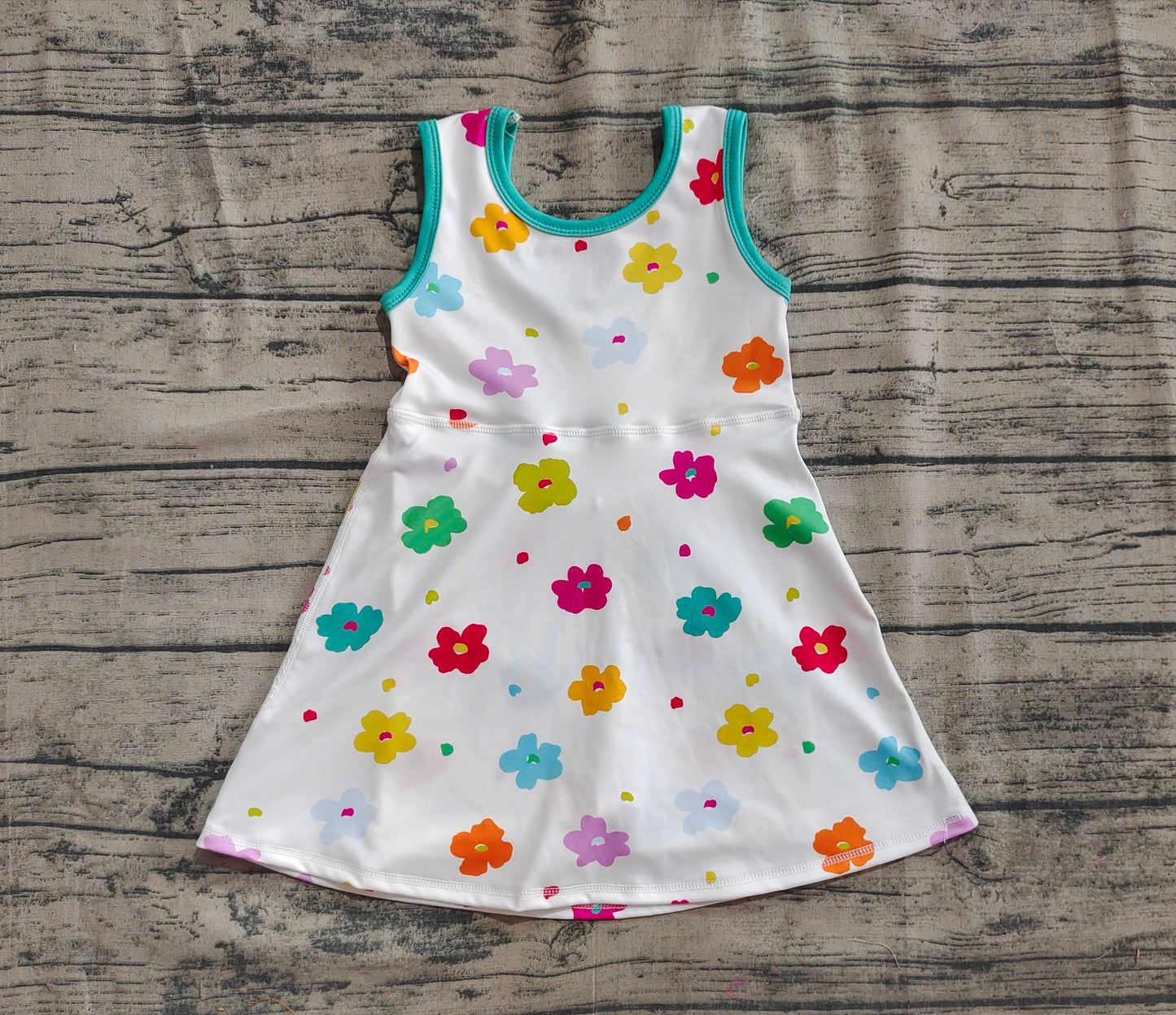 Baby Girls Sleeveless Colorful Flowers Yoga Knee Length Dresses