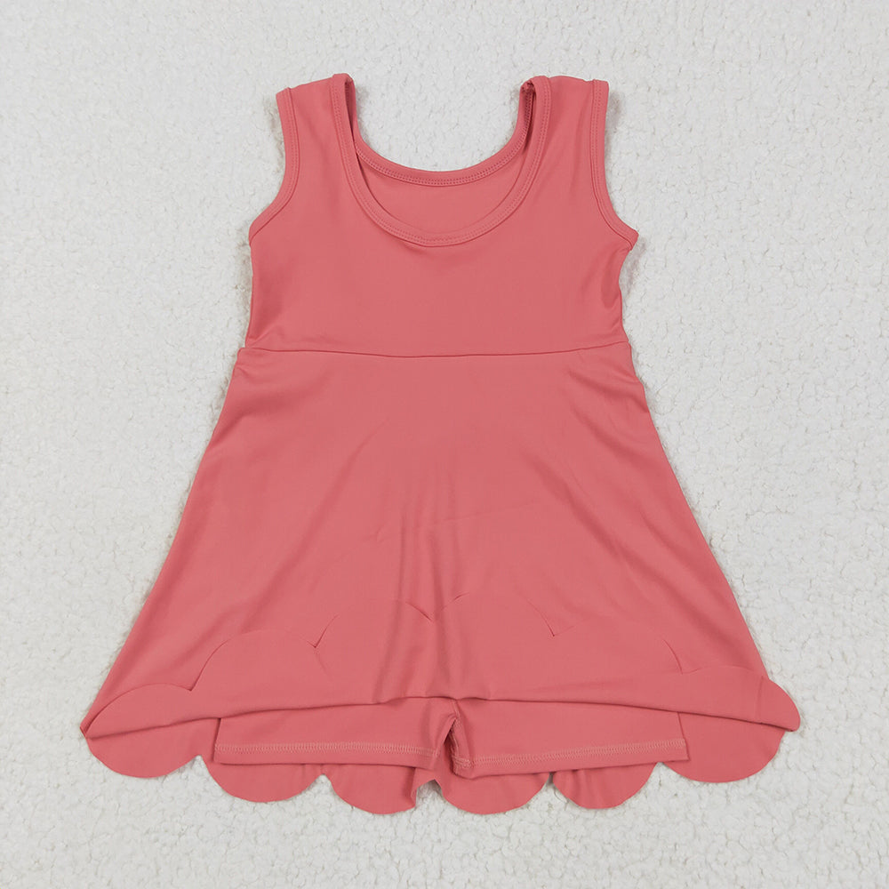 Baby Girls Coral Sleeveless Yoga Active Knee Length Dresses