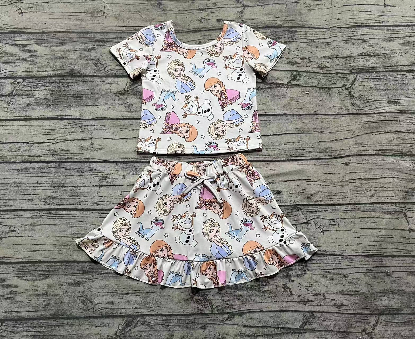 Baby Girls Cartoon Princess Top Skirts Sets