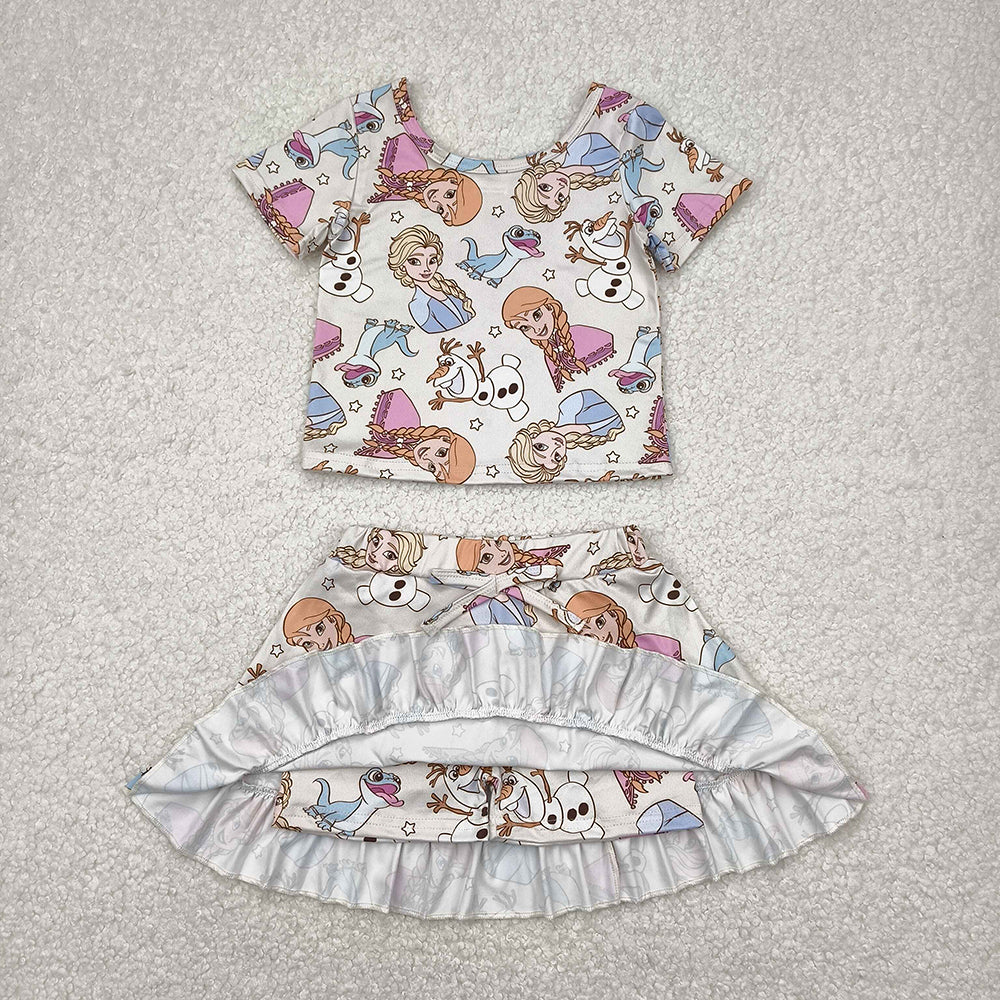 Baby Girls Cartoon Princess Top Skirts Sets