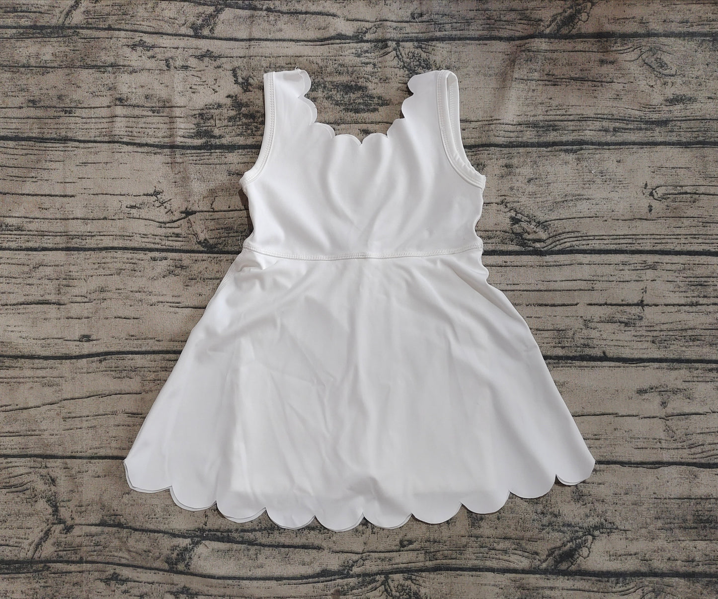 Baby Girls White Sleeveless Yoga Knee Length Dresses