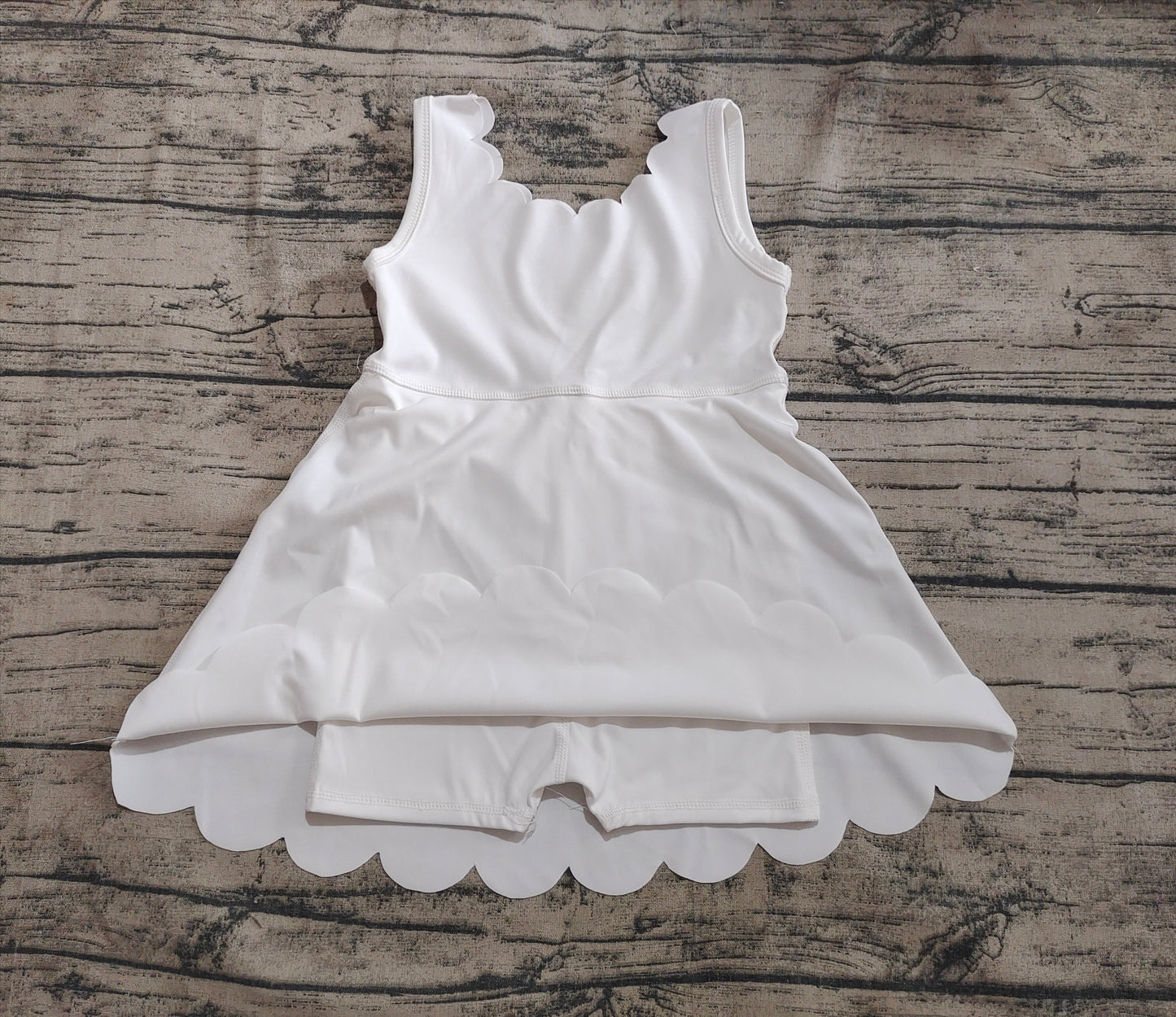 Baby Girls White Sleeveless Yoga Knee Length Dresses