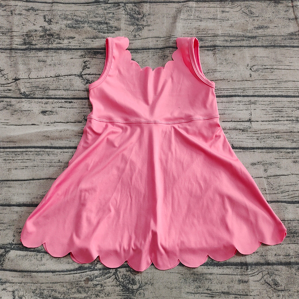 Baby Girls Pink Sleeveless Yoga Knee Length Dresses