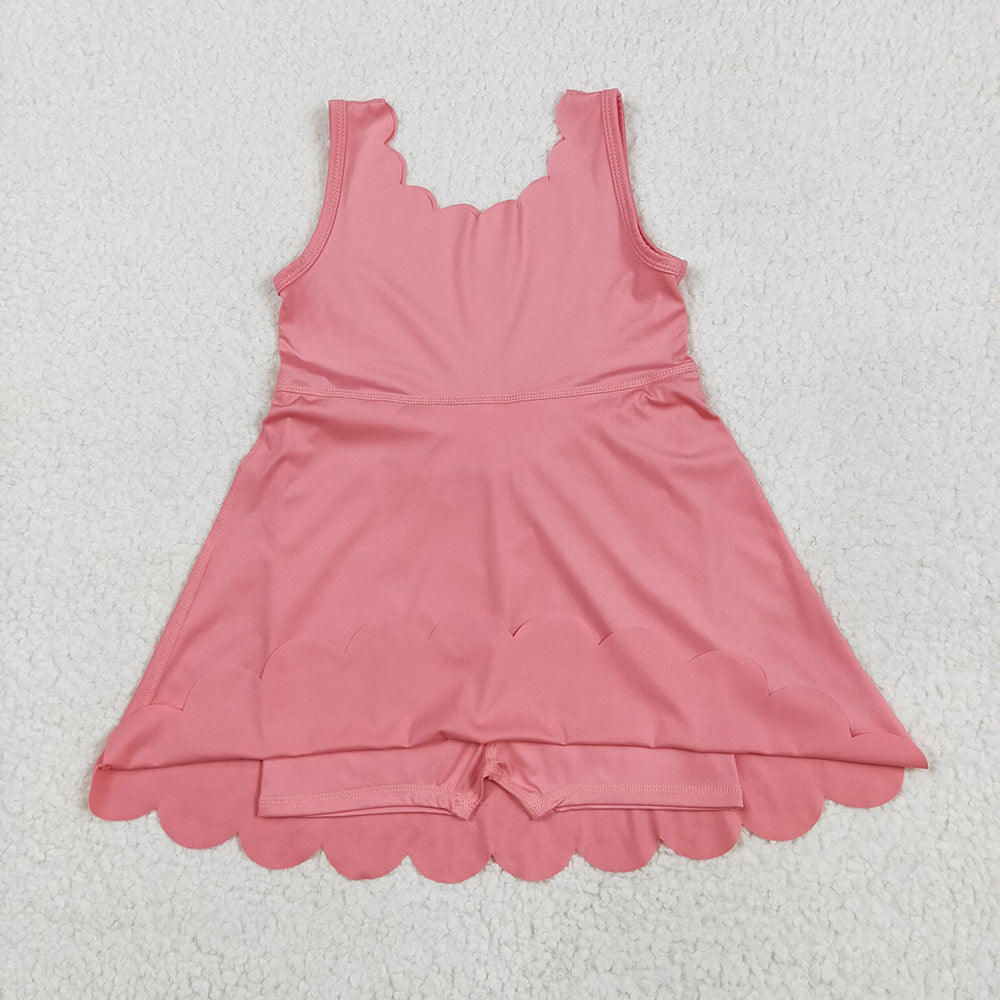 Baby Girls Pink Sleeveless Yoga Knee Length Dresses
