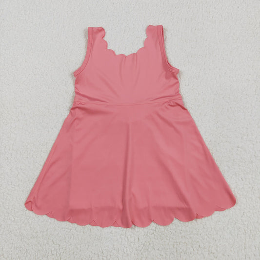 Baby Girls Pink Sleeveless Yoga Knee Length Dresses