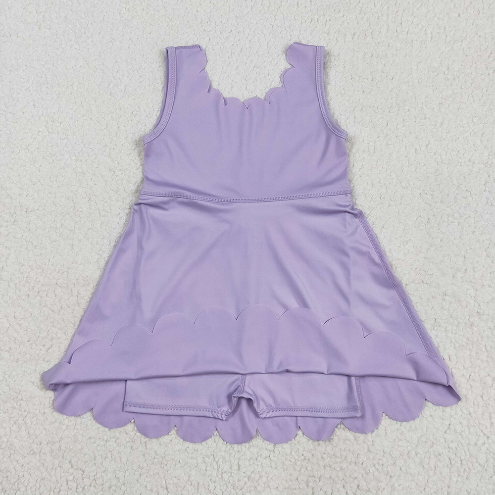 Baby Girls Lavender Sleeveless Yoga Knee Length Dresses