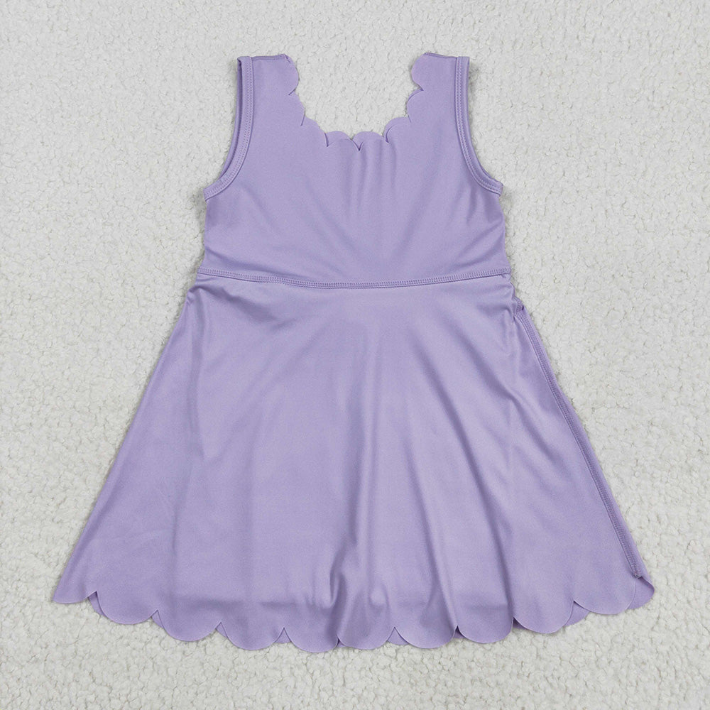Baby Girls Lavender Sleeveless Yoga Knee Length Dresses