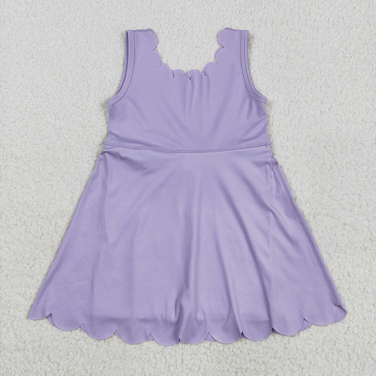 Baby Girls Lavender Sleeveless Yoga Knee Length Dresses