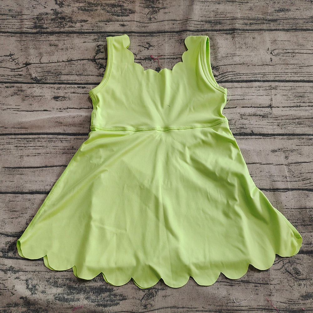 Baby Girls Lime Green Sleeveless Yoga Knee Length Dresses