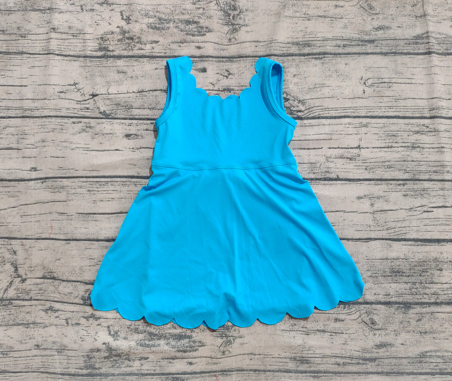Baby Girls Hot Blue Sleeveless Yoga Knee Length Dresses