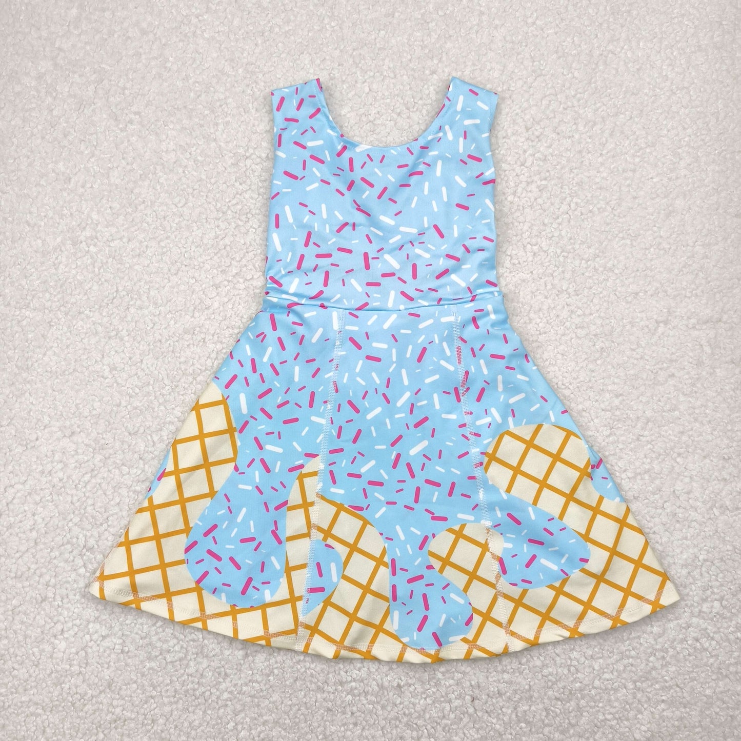 USA Shop Sibling Baby Girls Sprinkles Flowers Bows Yoga Active Short Knee Length Dresses