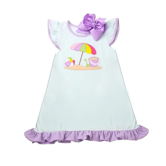 Preorder moq 5 Baby Girls Flutter Sleeves Beach Knee Length Dresses