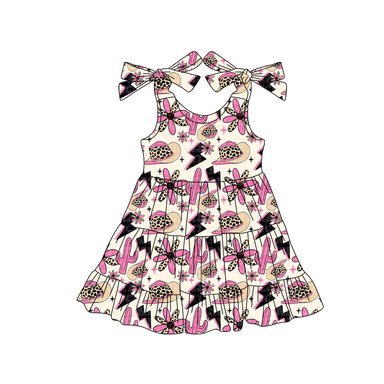 Baby Girls Strap Flowers Hats Knee Length Dresses Preorder