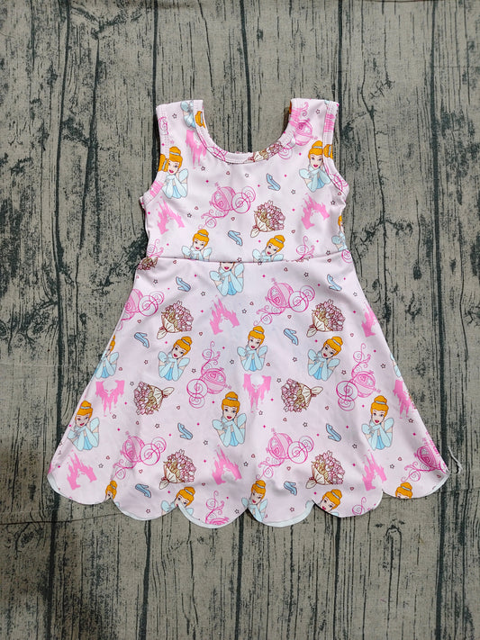 Baby Girls Pink Sleeveless Princess Yoga Knee Length Dresses Preorder