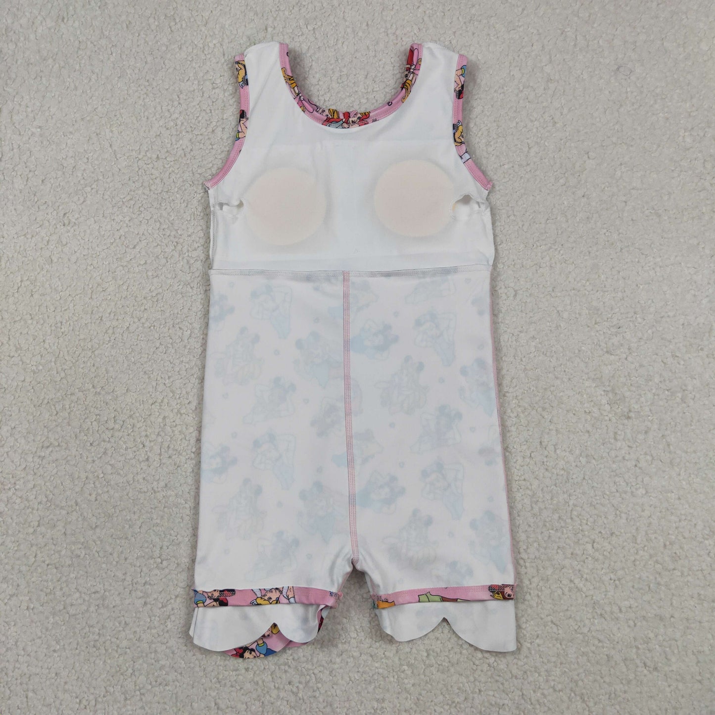Baby Girls Sleeveless Cartoon Princess Yoga Knee Shorts Length Dresses