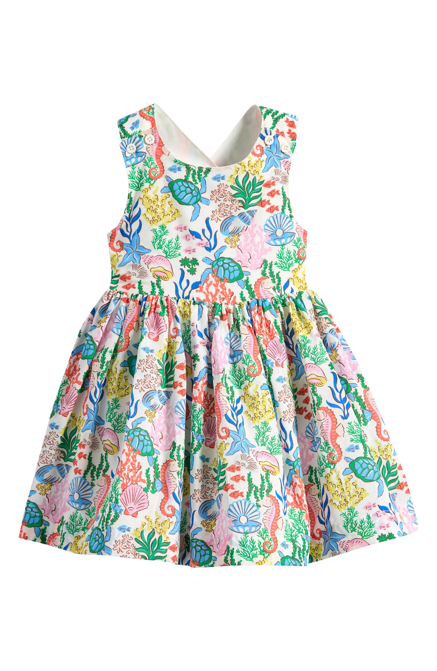 Baby Girls Sleeveless Sea World Knee Length Dress Preorder