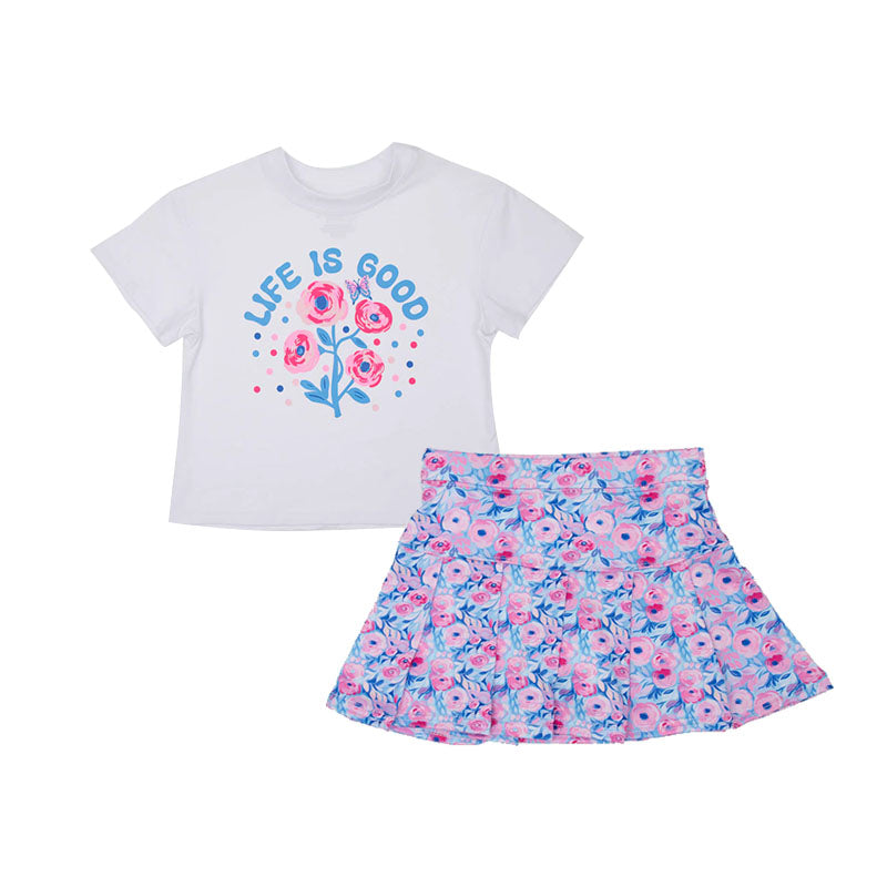 Baby Girls Life Is Good Top Flowers Skirt Sets Preorder