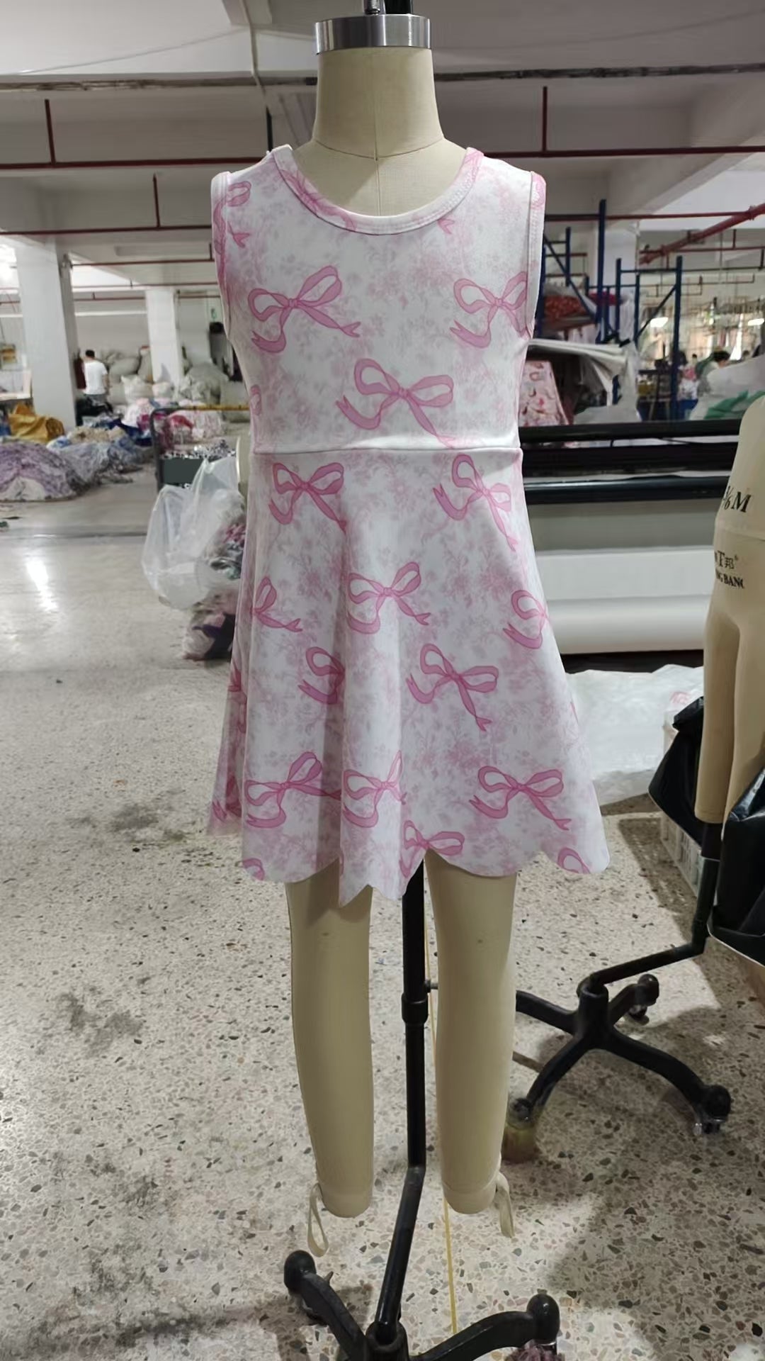 Baby Girls Pink Bows Floral Activity Wear Yoga Short Skort Knee Length Dresses Preorder