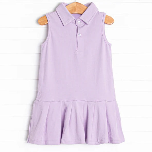 Baby Girls Sleeveless Button Lavender Knee Length Dresses Preorder