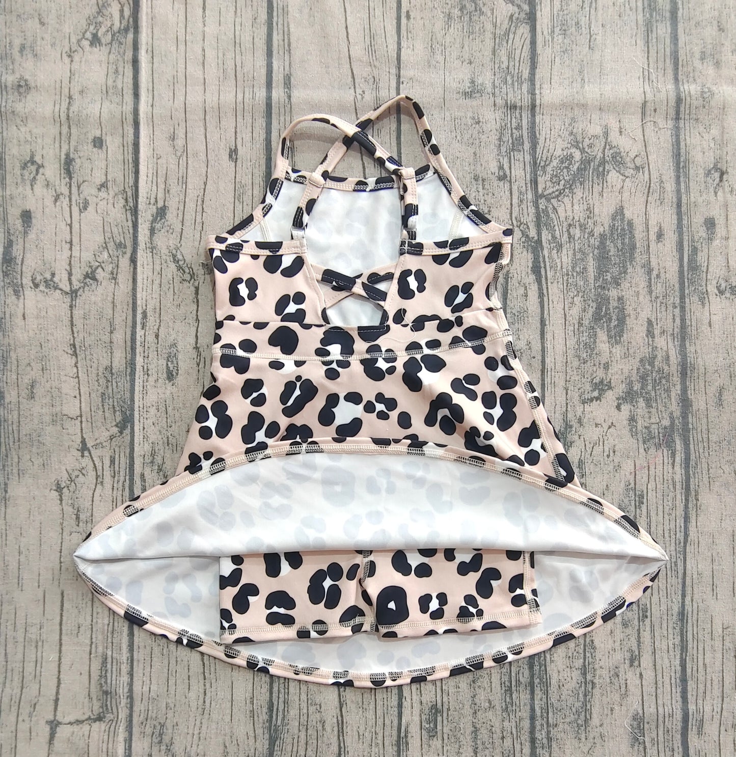 Baby Girls Strap Leopard Shorts Yoga Active Knee Length Dresses