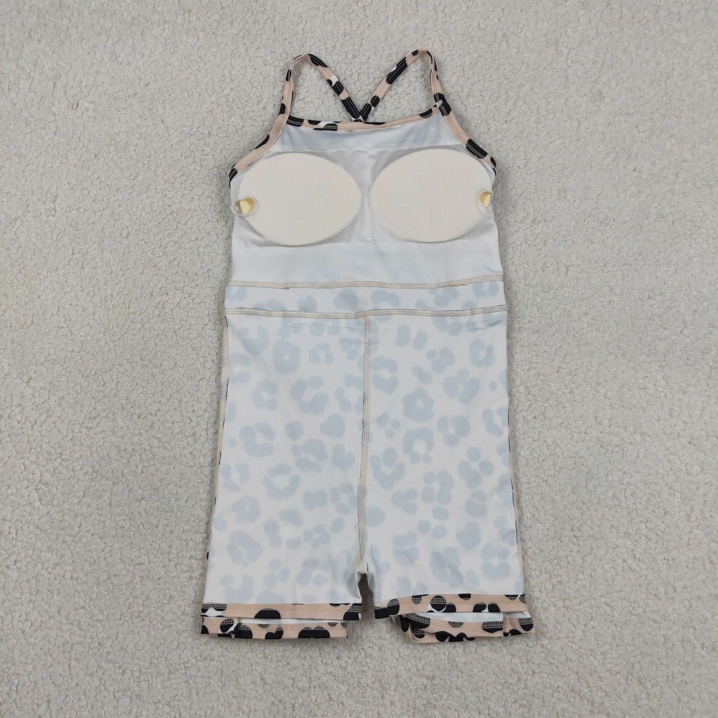 Sibling Baby Girls Brown Leopard Shorts Yoga Active Knee Length Dresses Set