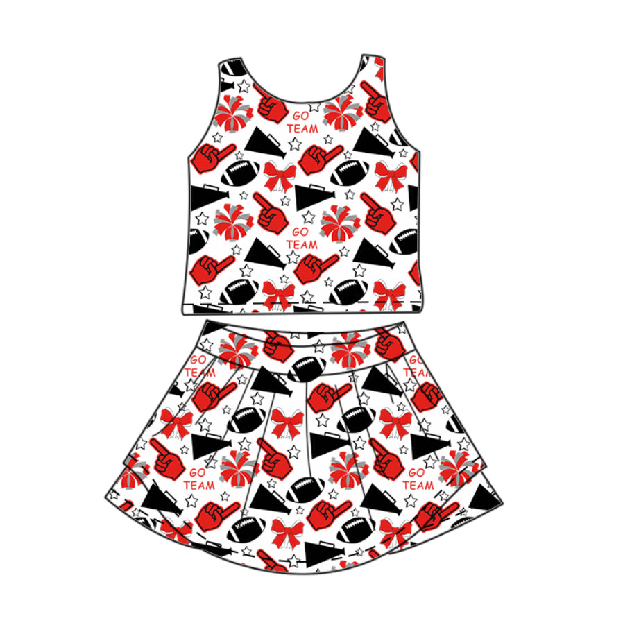 Baby Girls Team Footballs G Vest Top Short Skirts Yoga Set Preorder