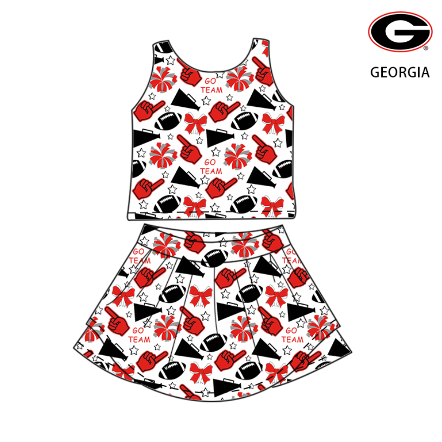 Baby Girls Team Footballs G Vest Top Short Skirts Yoga Set Preorder