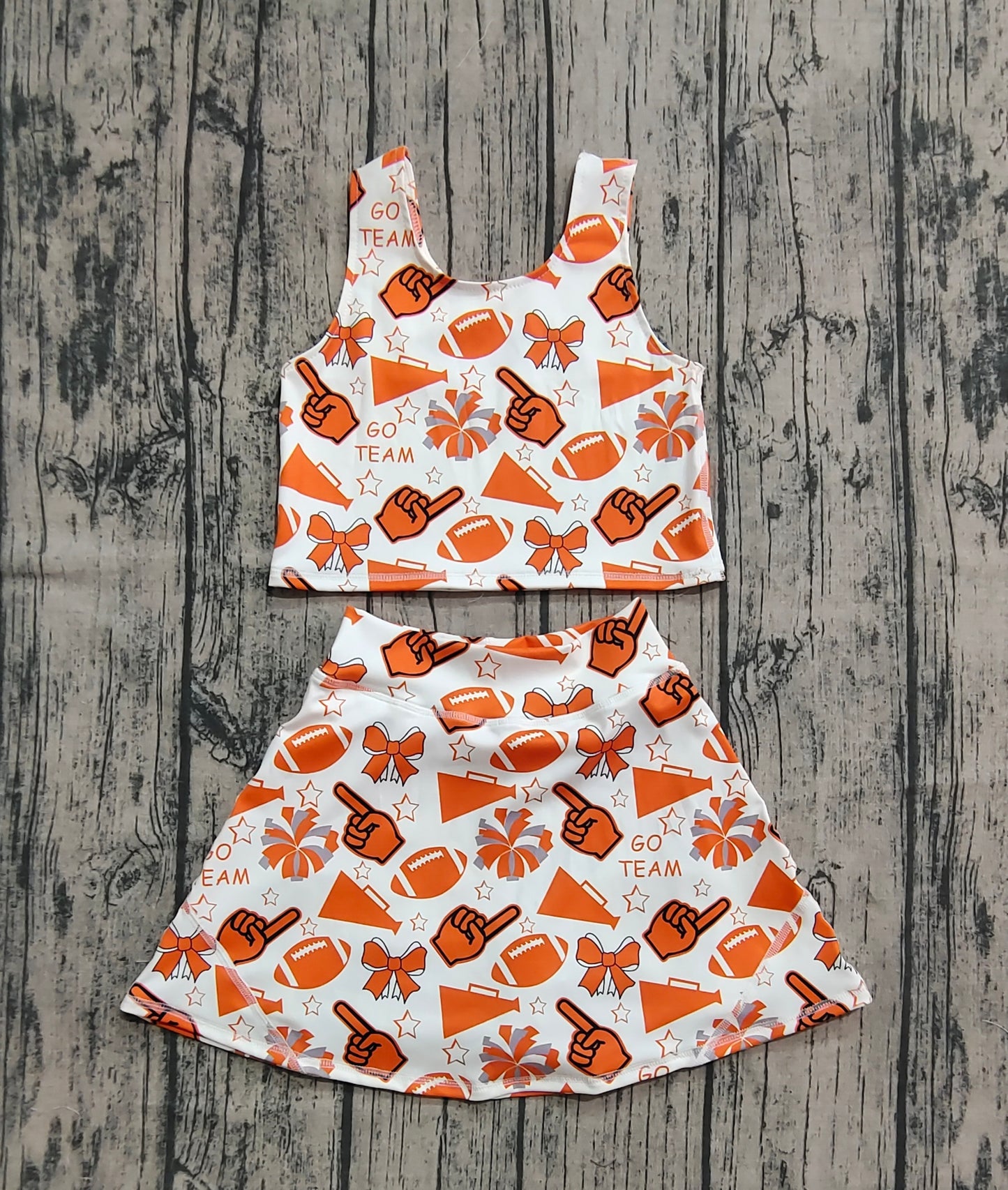 Baby Girls Yellow Footballs T Vest Skorts Team Yoga Active Set