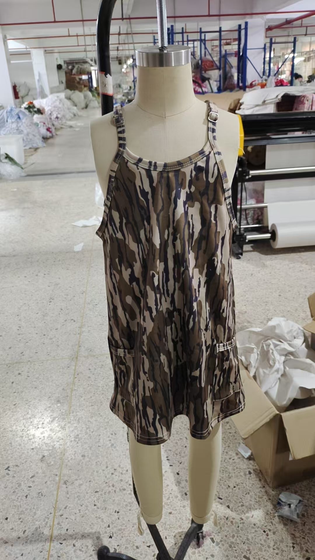 Baby Girls Strap Camo Pockets Yoga Dresses