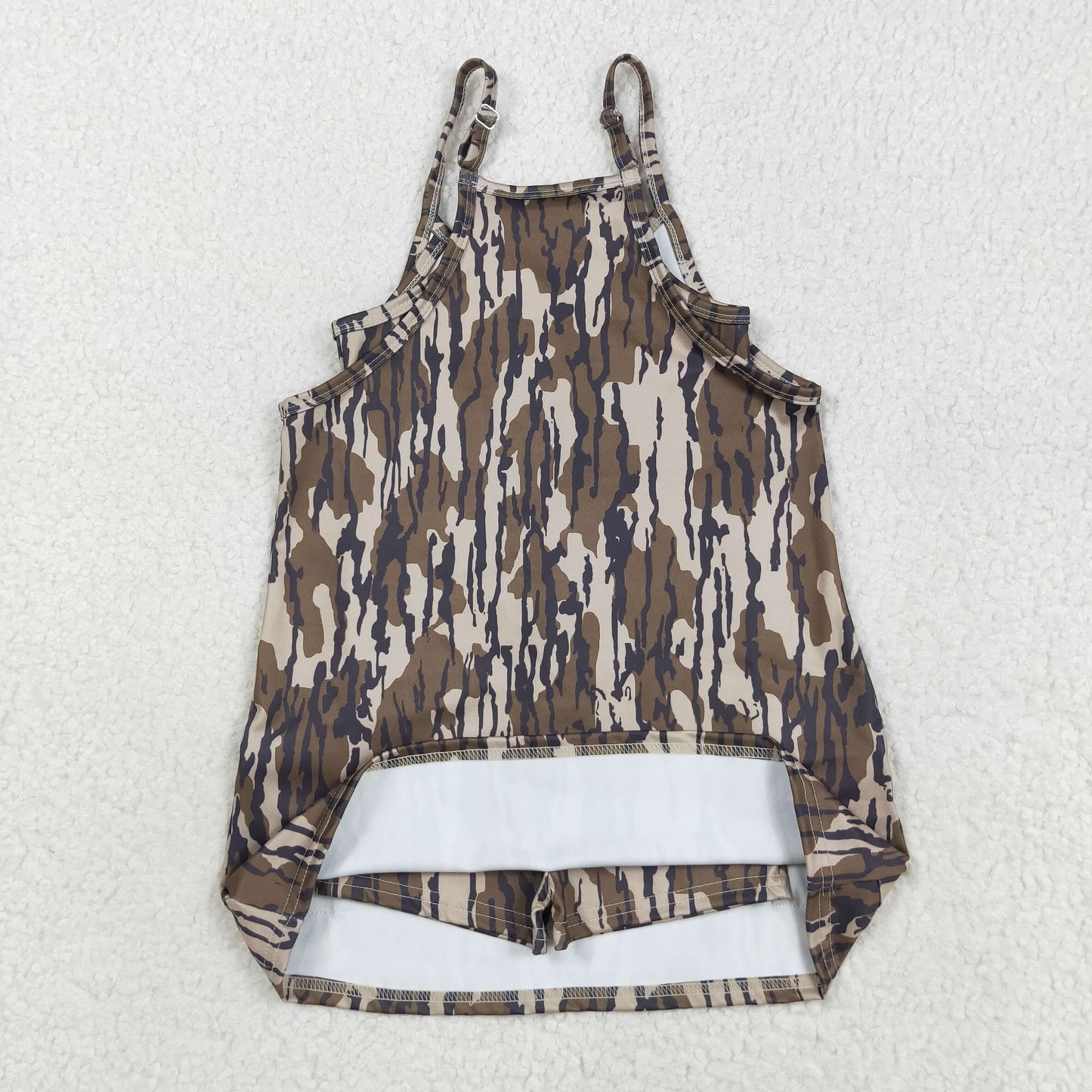 Sibling Baby Girls Straps Southern Camo Shorts Yoga Active Knee Length Dresses