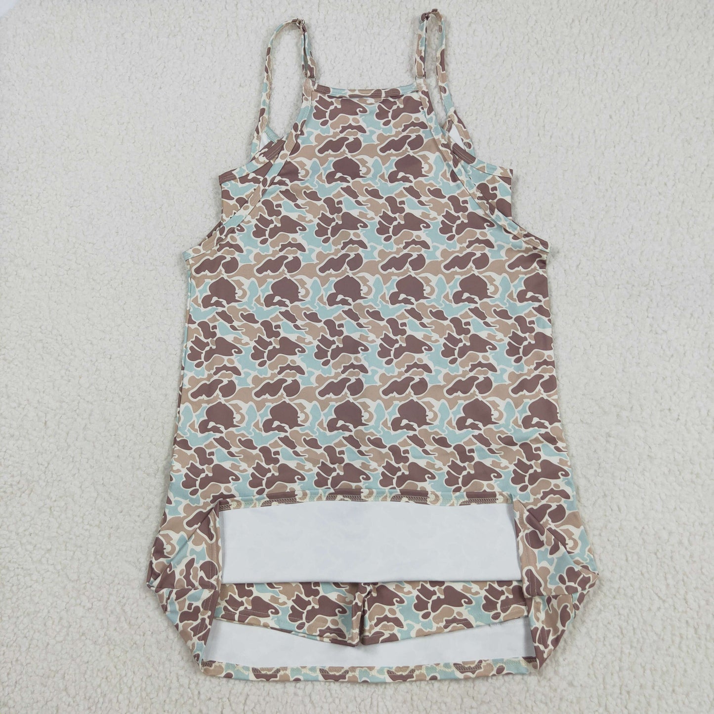 Sibling Adult Women Strap Western Camo Pockets Yoga Active Shorts Dresses