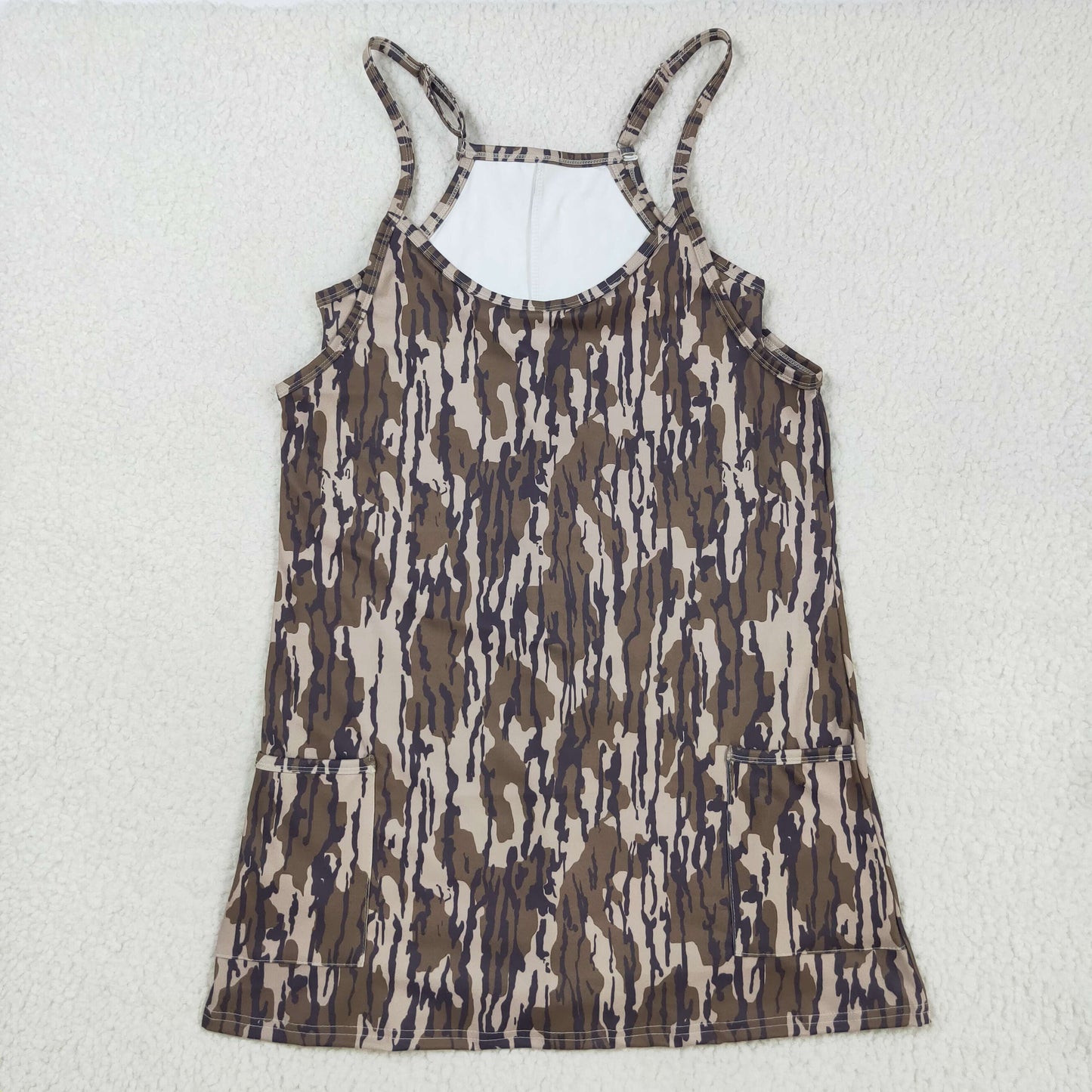 Mama And Me Strap Southern Wood Camo Yoga Active Shorts Pockets Dresses