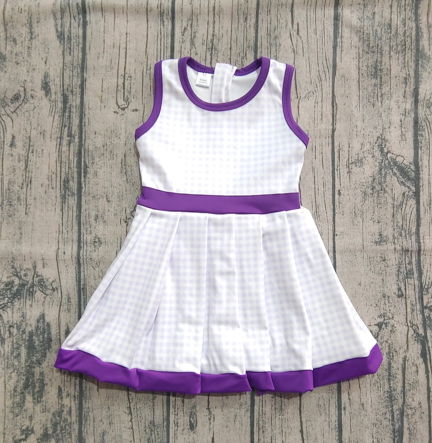 Baby Girls Purple Plaid Zipper Shorts Yoga Activite Knee Length Dresses