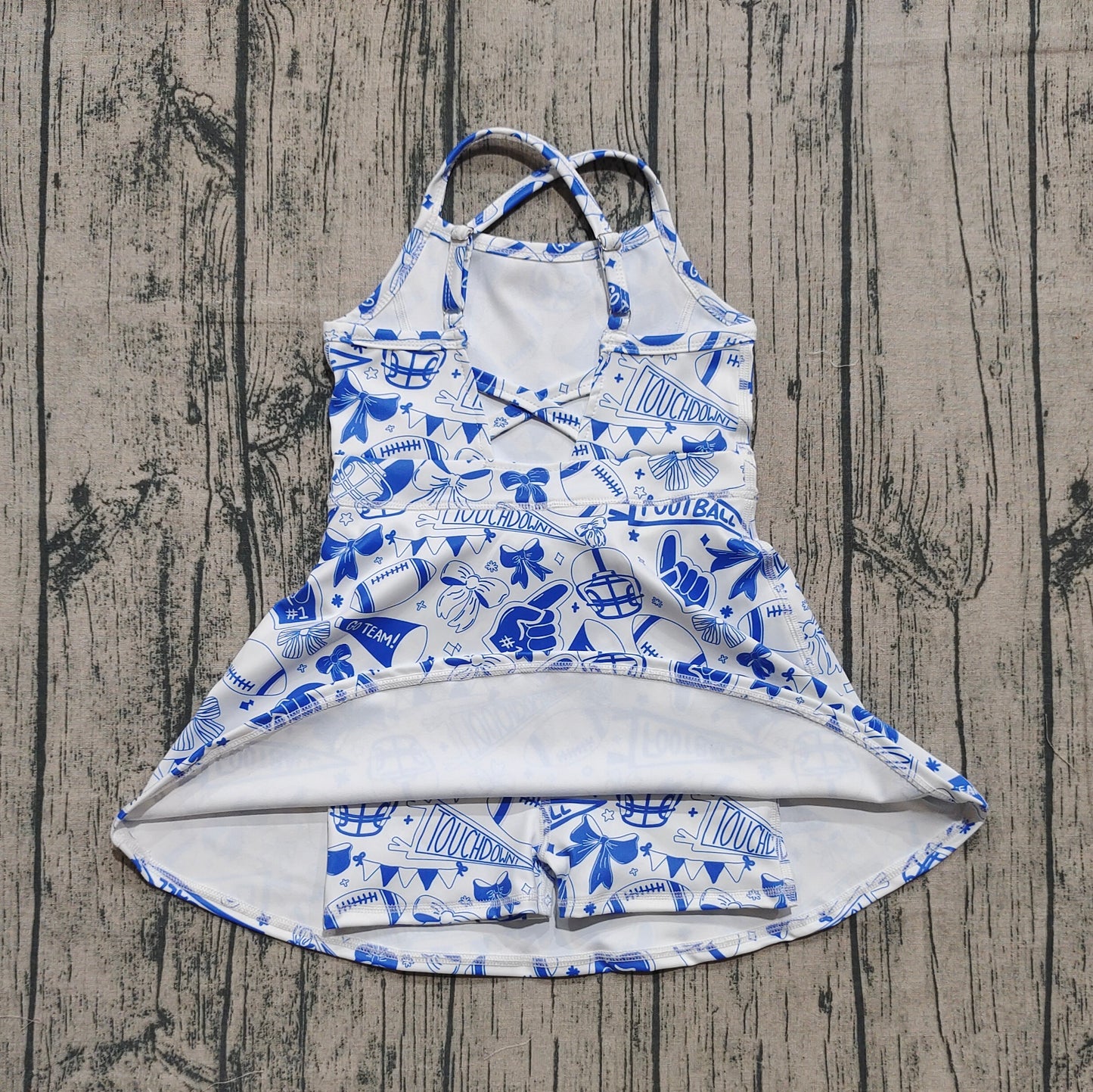 Baby Girls Strap Go Team Bows Cheer Shorts Yoga Active Knee Length Dresses