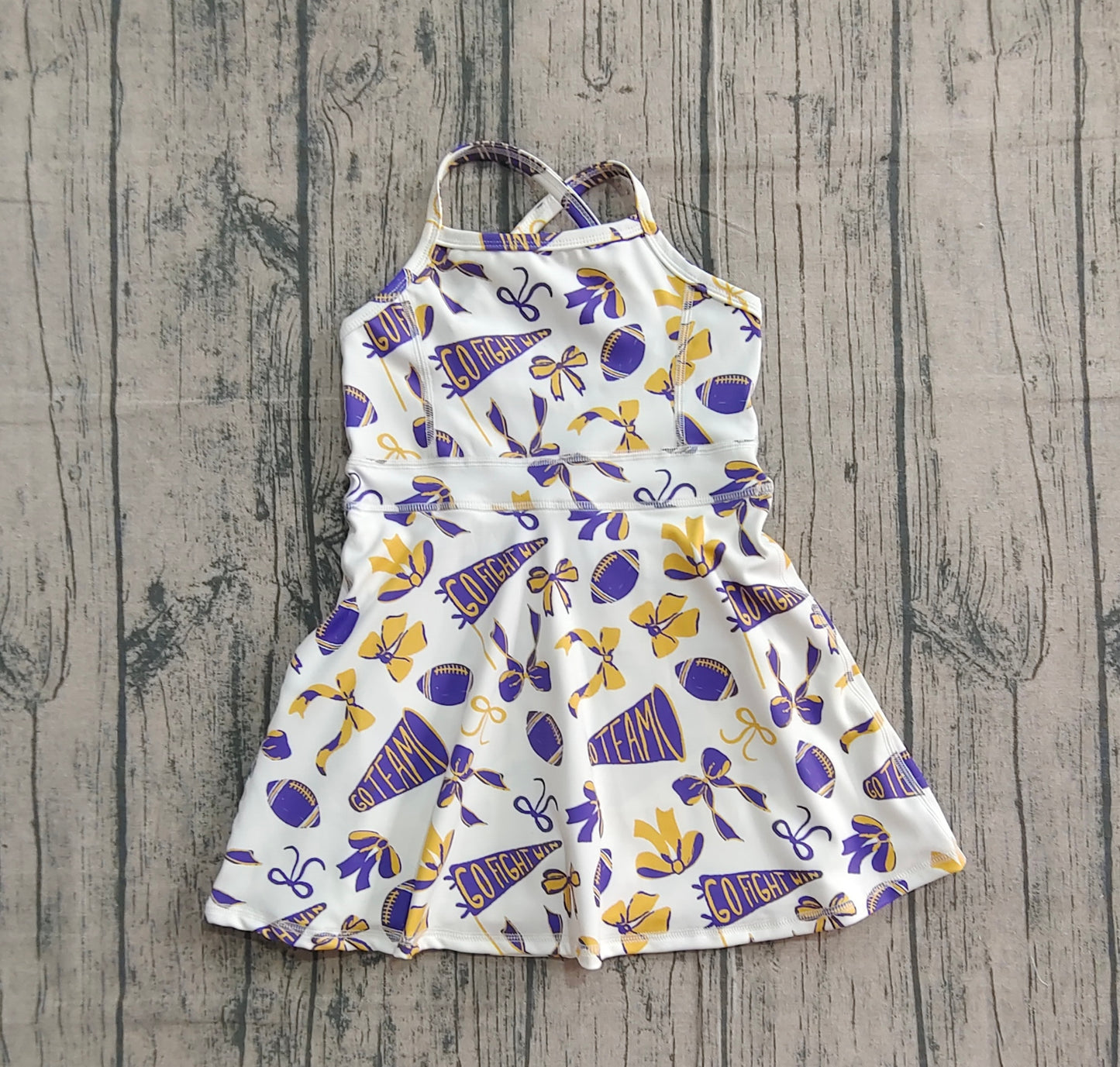 Baby Girls Strap Go Team Bows Plaid Shorts Yoga Active Knee Length Dresses