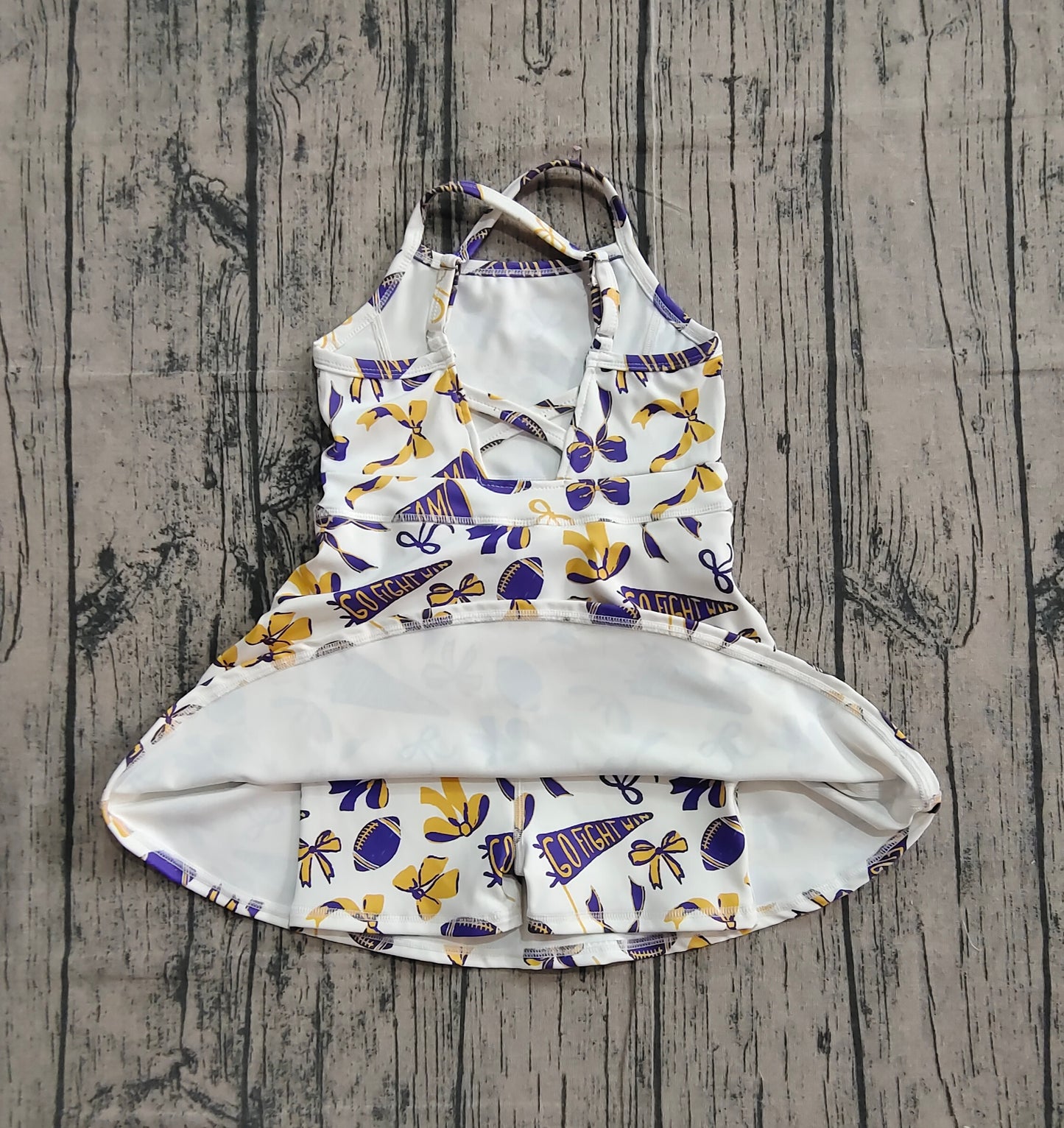 Baby Girls Strap Go Team Bows Plaid Shorts Yoga Active Knee Length Dresses