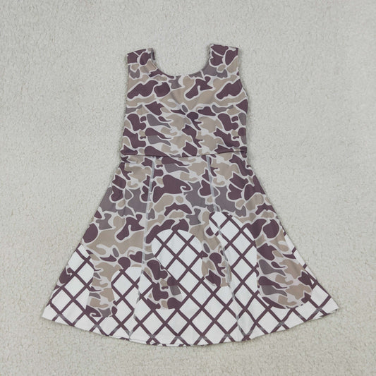 Baby Girls Southern Grey Camo Drip Team Shorts Yoga Knee Length Dresses