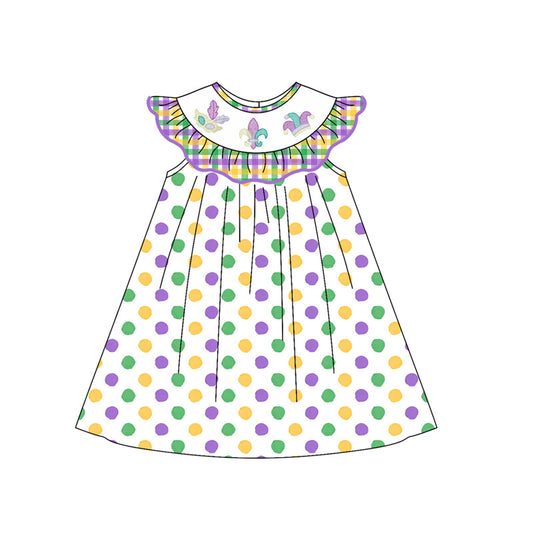 Baby Girls Mardigras Polka Dots Anchors Knee Length Dresses Preorder