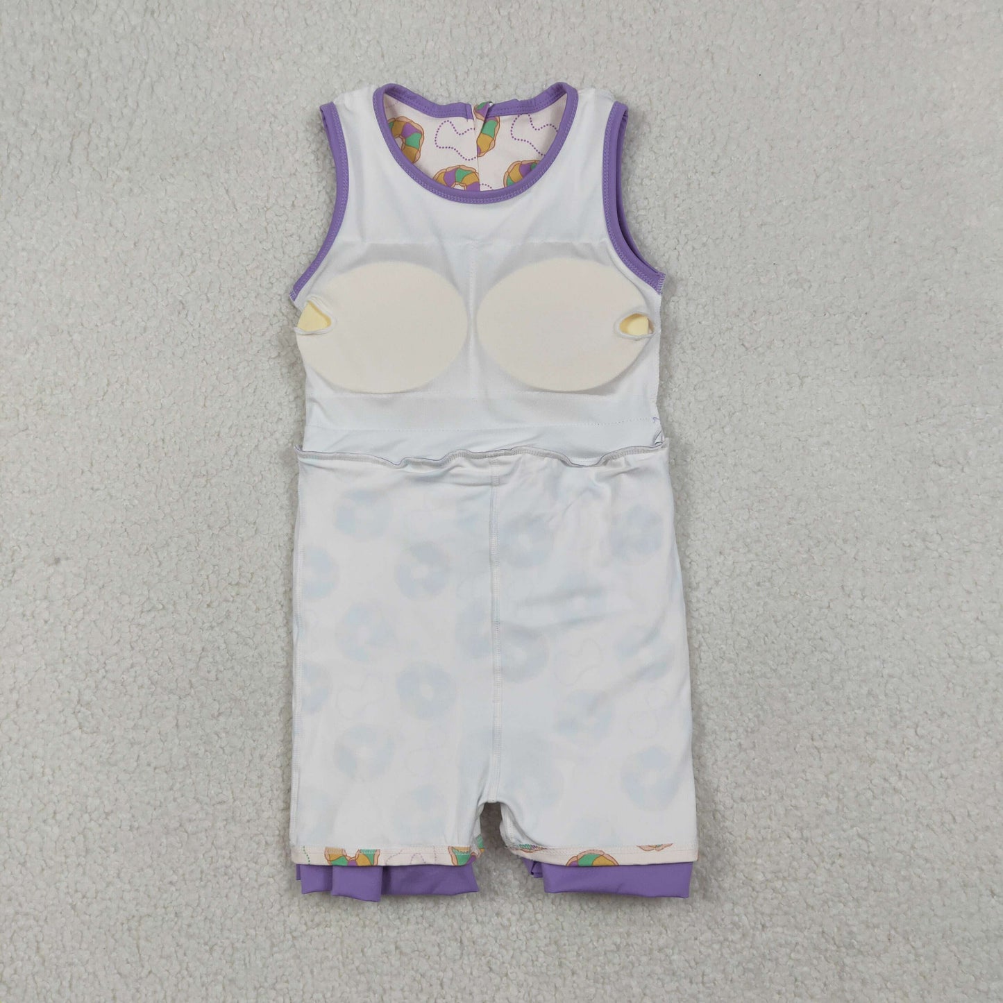 Baby Girls Mardigras Donuts Back Zip Yoga Active Shorts Knee Length Dresses