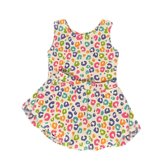 Baby Girls Colorful Leopard Vest Skirt Shorts Yoga Clothes Sets Preorder