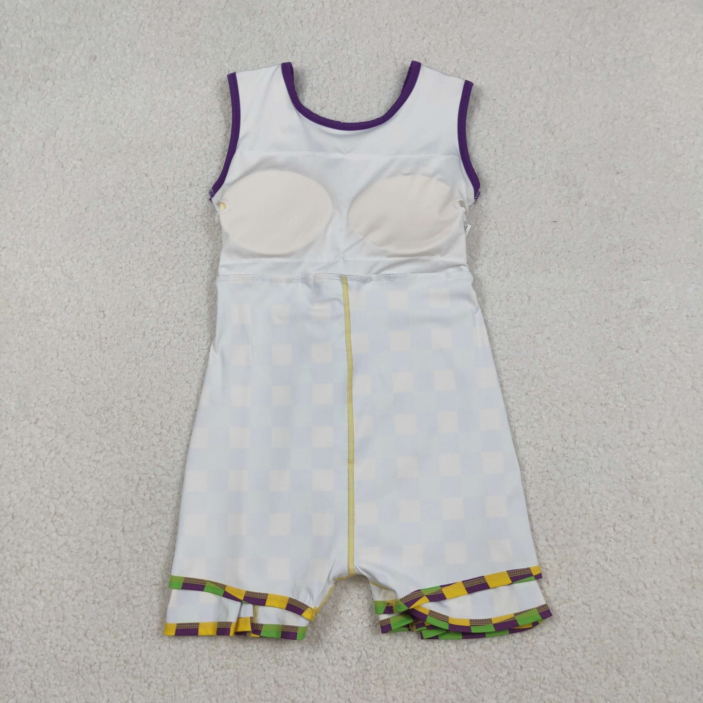 Sibling Baby Girls Mardigras Checked Yoga Active Shorts Knee Length Dress Skorts Clothes Sets